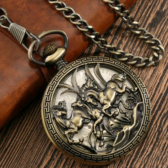 Equestrian mechanical pocket watch - Picture 2 of 5
